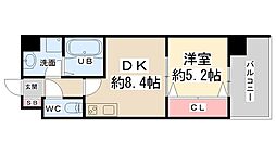 トリニティ小戸 1DKの間取図画像
