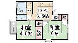 サニーホームズオザキ 2DKの間取図画像