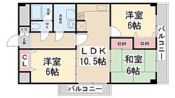 インペリアル花屋敷 3LDKの間取図画像