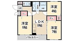 ウィル・パレス・ANE 3DKの間取図画像