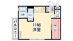 グロワール池田 ワンルームの間取図画像