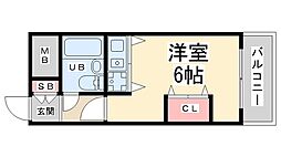 ロイヤルメゾン花屋敷 1Kの間取図画像