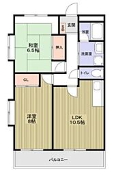 ジャルダン美樹 2LDKの間取図画像