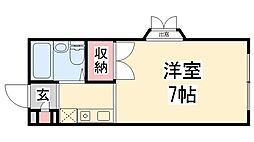 サンシャインハイツ 1Kの間取図画像