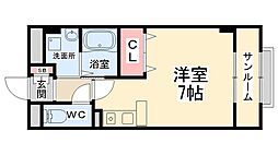 シャルマン・ロード 1Kの間取図画像