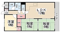 インペリアル花屋敷 3LDKの間取図画像