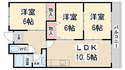 ガーデンシティ笹部 3LDKの間取図画像