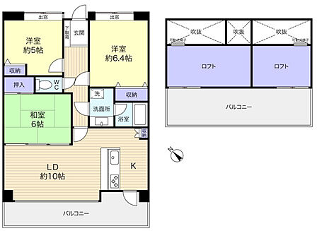 専有面積約67.58?の3LDK