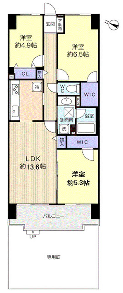 使い勝手の良い洋室使用の3LDK
