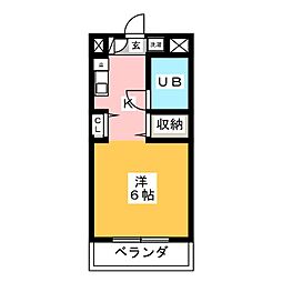 多摩学生マンション ワンルームの間取図画像