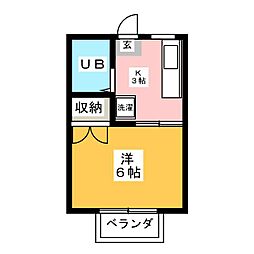 エステートピア子安 1Kの間取図画像