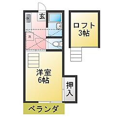 コーポ93 1Kの間取図画像