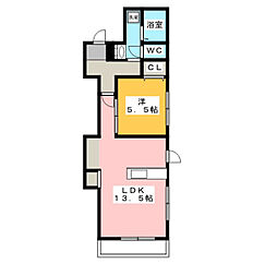 Maison d'Or 顕 1LDKの間取図画像