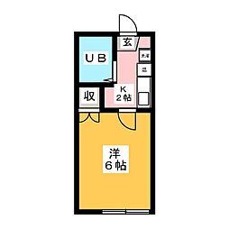 アパートメントハウス上島 1Kの間取図画像