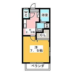 MOISTUREGARDEN万町 1Kの間取図画像