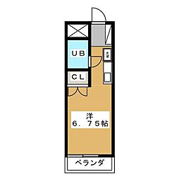モイスチャーガーデン大和田町 ワンルームの間取図画像