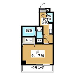 テンジンビル壱番館 1Kの間取図画像