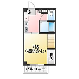 ワイズフィールド 1Kの間取図画像