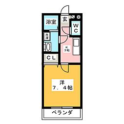 ARIETTA 1Kの間取図画像