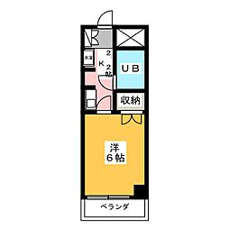 ラディーナ滝山 1Kの間取図画像