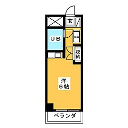 T.K北野ビル ワンルームの間取図画像