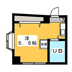 八王アゼリア ワンルームの間取図画像