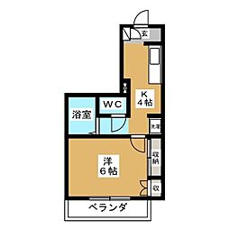 メゾンケーワイ 1Kの間取図画像