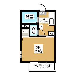 ハートピアキタノ 1Kの間取図画像
