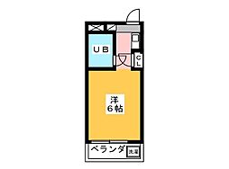 エトワール天神町 ワンルームの間取図画像