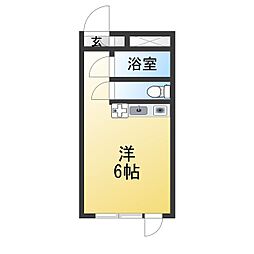 メゾン・ド・ノア台町 ワンルームの間取図画像