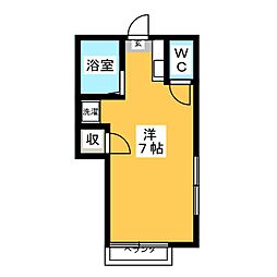 グリーンフィールド ワンルームの間取図画像