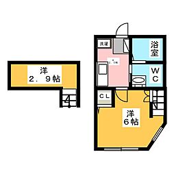 メゾンプリムール八王子 1Kの間取図画像