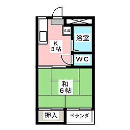 富士ビューティーハイツ 1Kの間取図画像