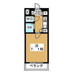 シャコンヌ大南 1Kの間取図画像