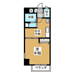 ステータス立川 1DKの間取図画像
