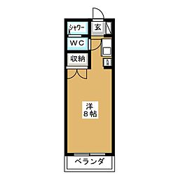 アーバンオアシスK&Y ワンルームの間取図画像