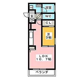 Eハウス立川 1LDKの間取図画像