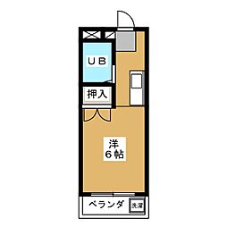 コーポ原田 1Kの間取図画像