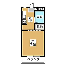 サンハイツ 1Kの間取図画像