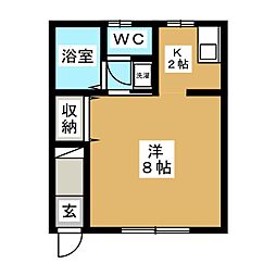 ハイツフルセ 1Kの間取図画像