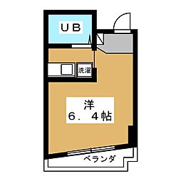 フレクション小作B ワンルームの間取図画像