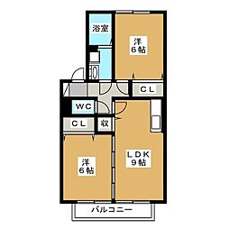 ドエル59 2DKの間取図画像