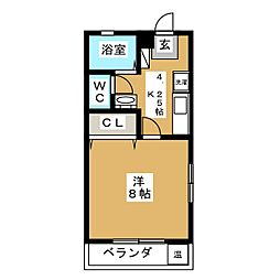 メトロポール 1Kの間取図画像