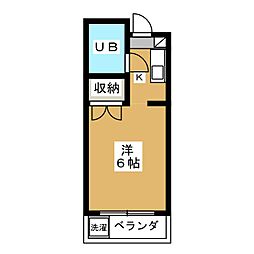 サンライズベル ワンルームの間取図画像