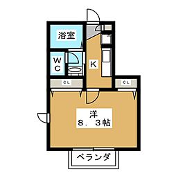 メゾンはなぶさ 1Kの間取図画像