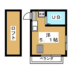 シルクロード日野 ワンルームの間取図画像