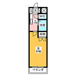 テナ21 1Kの間取図画像
