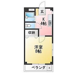川嶋コーコ 1Kの間取図画像