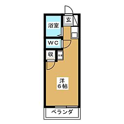 リチェルカーレ ワンルームの間取図画像