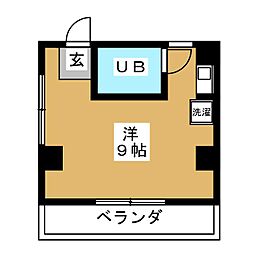 プリヴァート-28 ワンルームの間取図画像